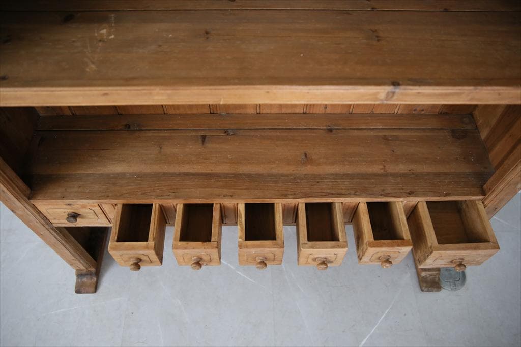 英国アンティーク木製ブックシェルフ/本棚/食器棚/飾り棚/ラック(88-81-2