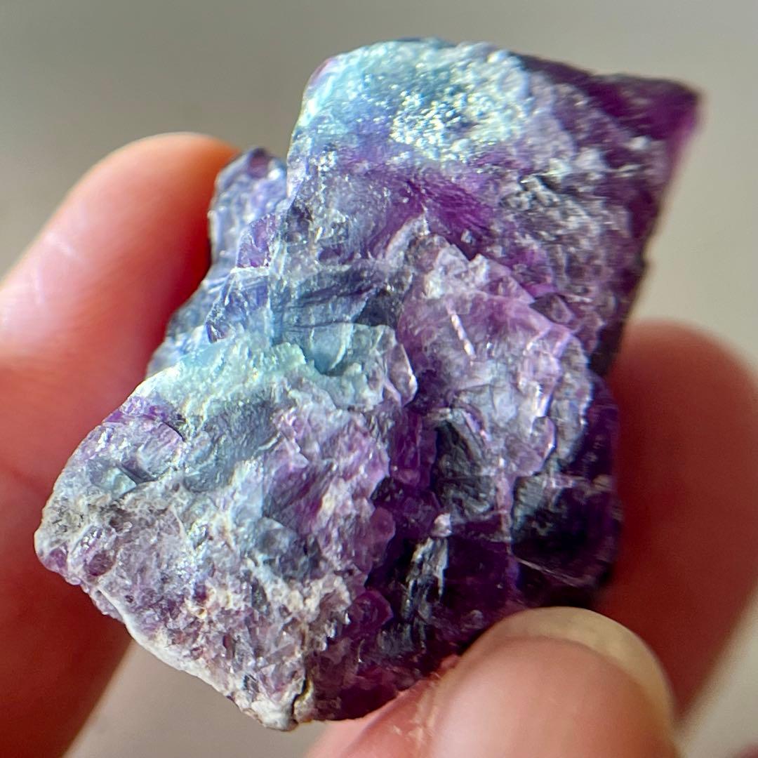 バイカラー フローライト 115.7ct 原石 パープル ブルー 鉱物 天然石
