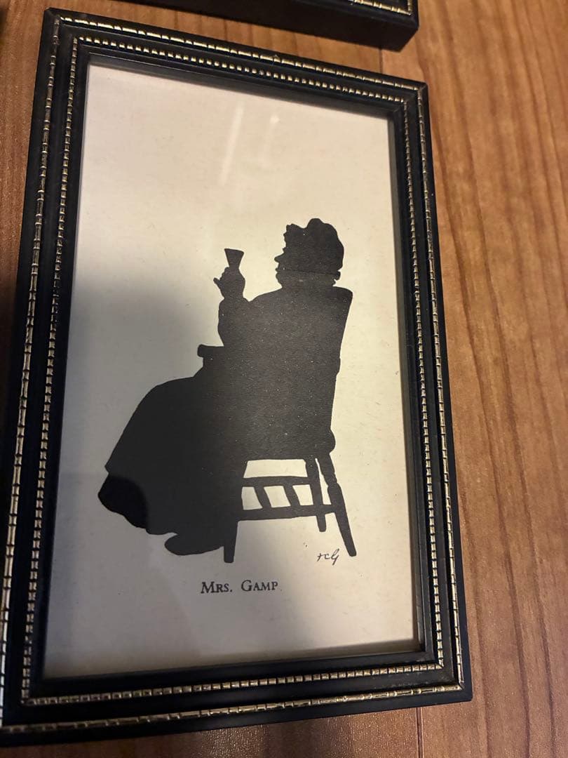 シルエット 影絵 フレーム アンティーク ヴィンテージ オブジェ 額 ピクチャー