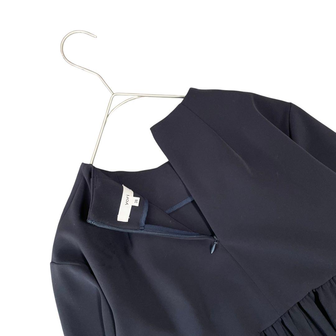 現行✨未使用級✨yori セレモニーリボンブラウス フォーマル ネイビー 38