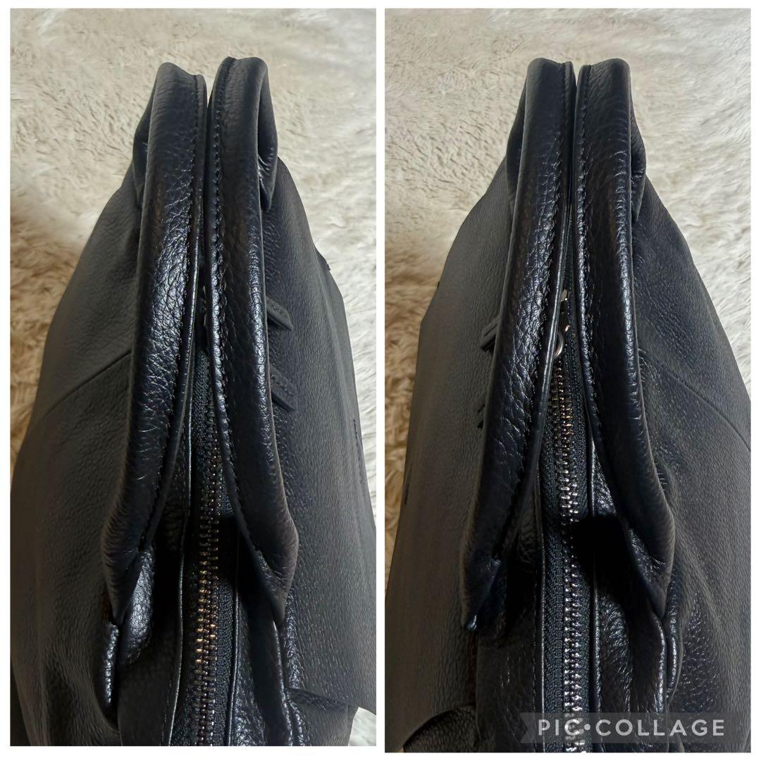 ほぼ未使用 ear PAPILLONNER レザーフラップ2WAYバッグ S 黒