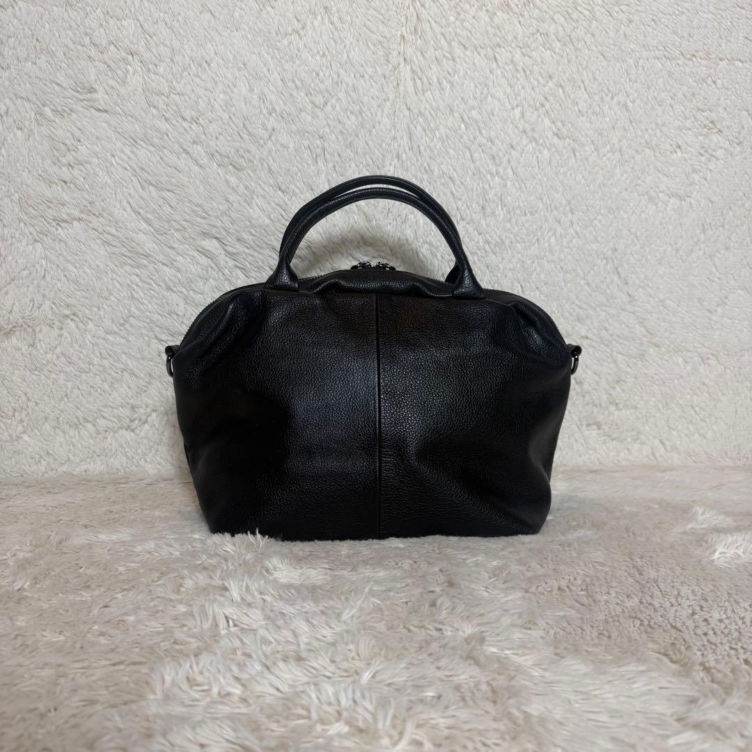 ほぼ未使用 ear PAPILLONNER レザーフラップ2WAYバッグ S 黒