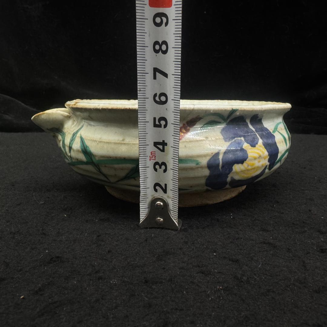 希少！源右衛門　注ぎ口付き　古伊万里風　抹茶茶碗 時代物