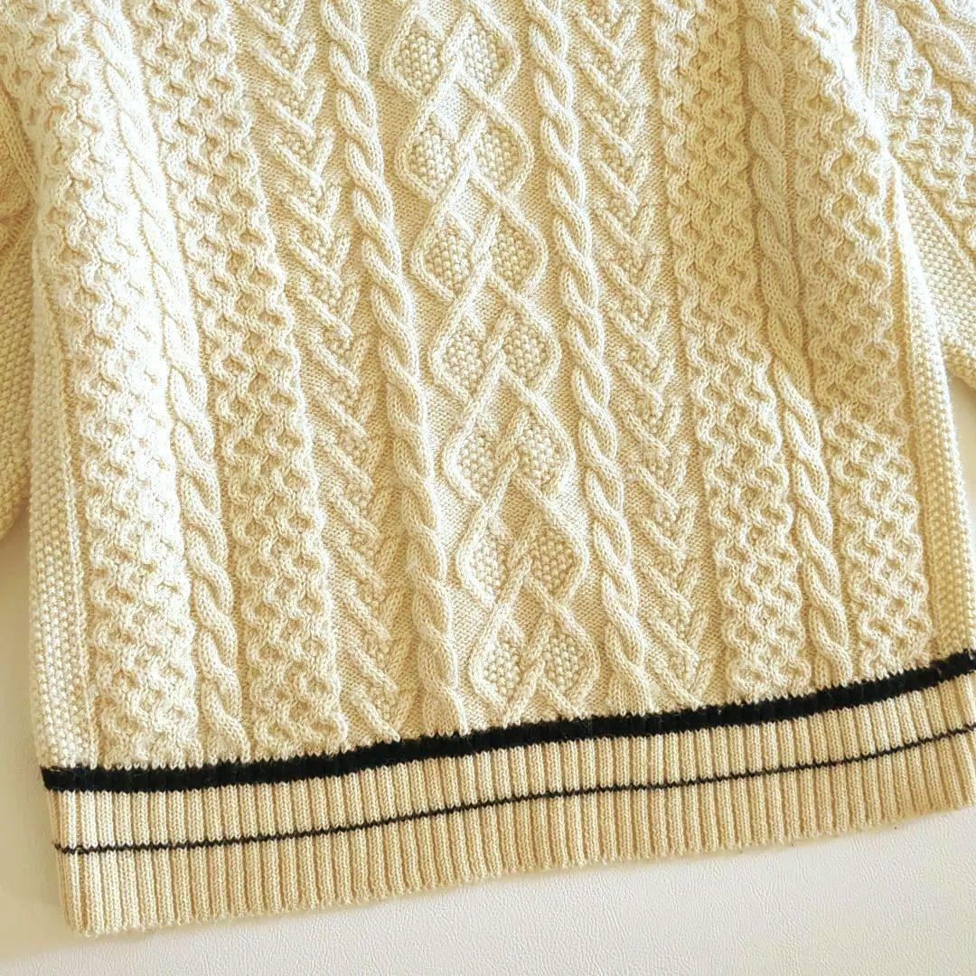 バトナー チルデンニット アルパカ混 ウール Vネック ケーブル編み ゆったり