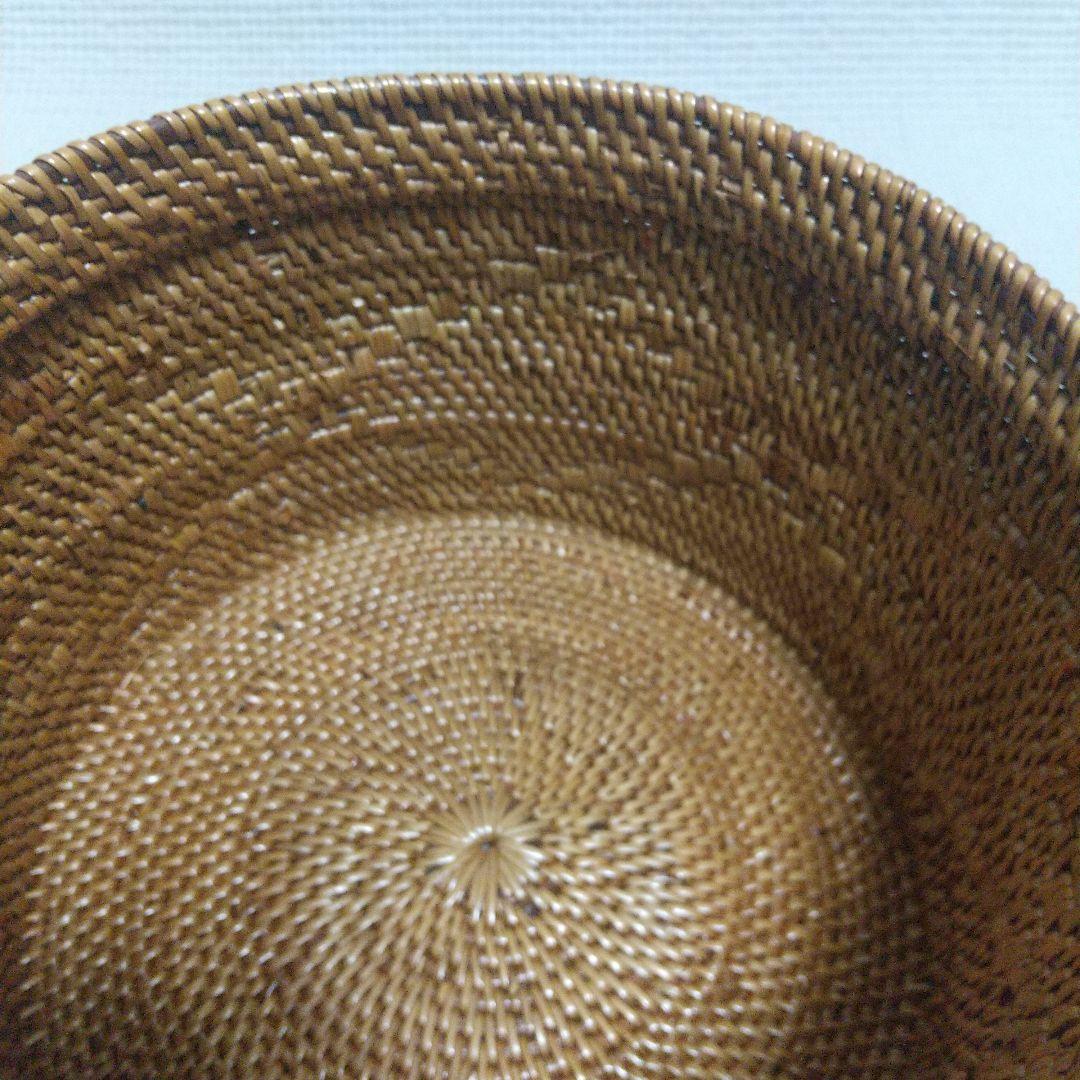 14×20cm アタ製♪持ち手付バスケット＆おまけ／自然素材 アジアン雑貨