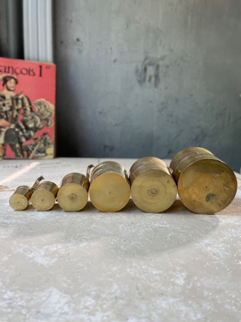 【フランス便】アンティーク◆Brass pot/６セット◆ SALE~2/10迄