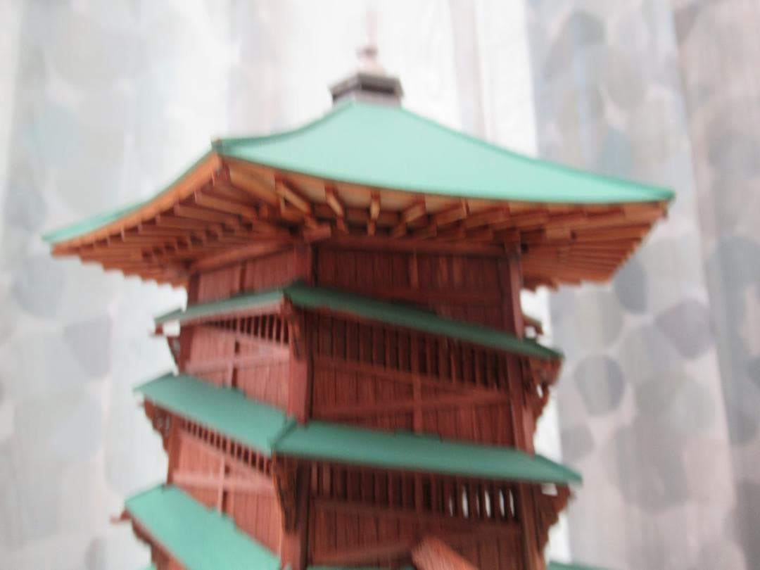 【完成品】会津さざえ堂模型　縮尺１／７５　高さ約１５ｃｍ