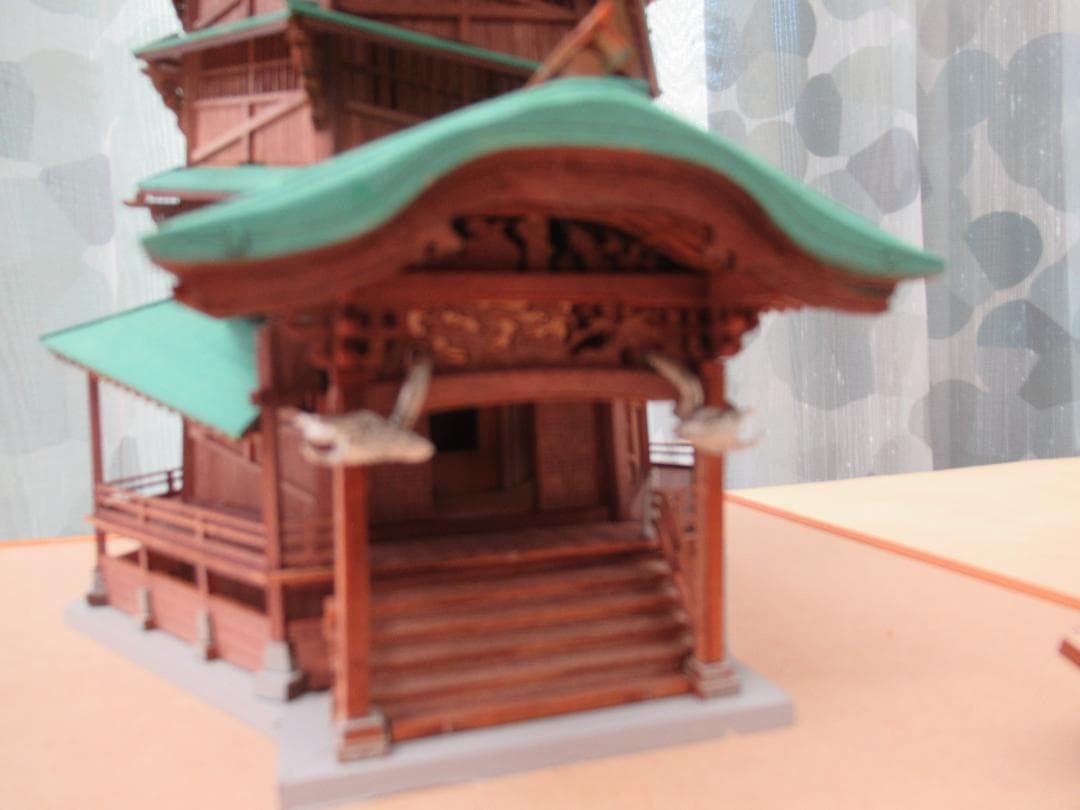 【完成品】会津さざえ堂模型　縮尺１／７５　高さ約１５ｃｍ