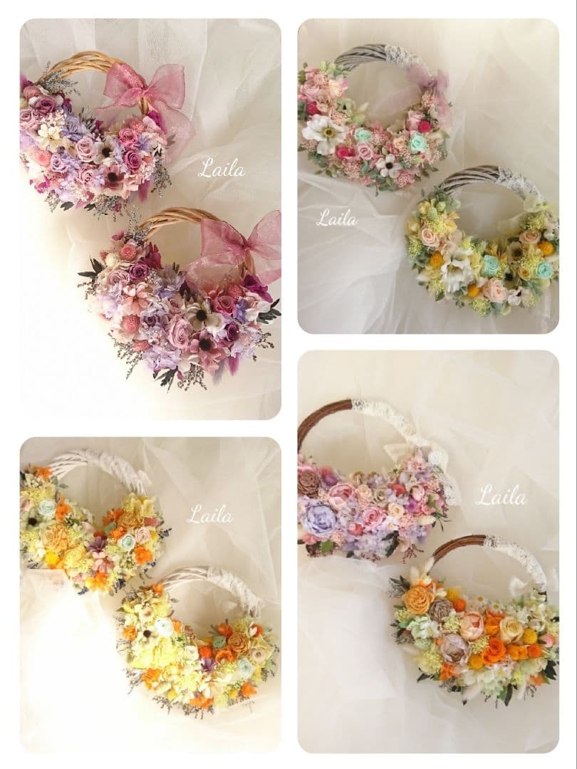 ウェディングブーケオーダー承りますリースブーケブートニア花冠リストブーケ結婚式