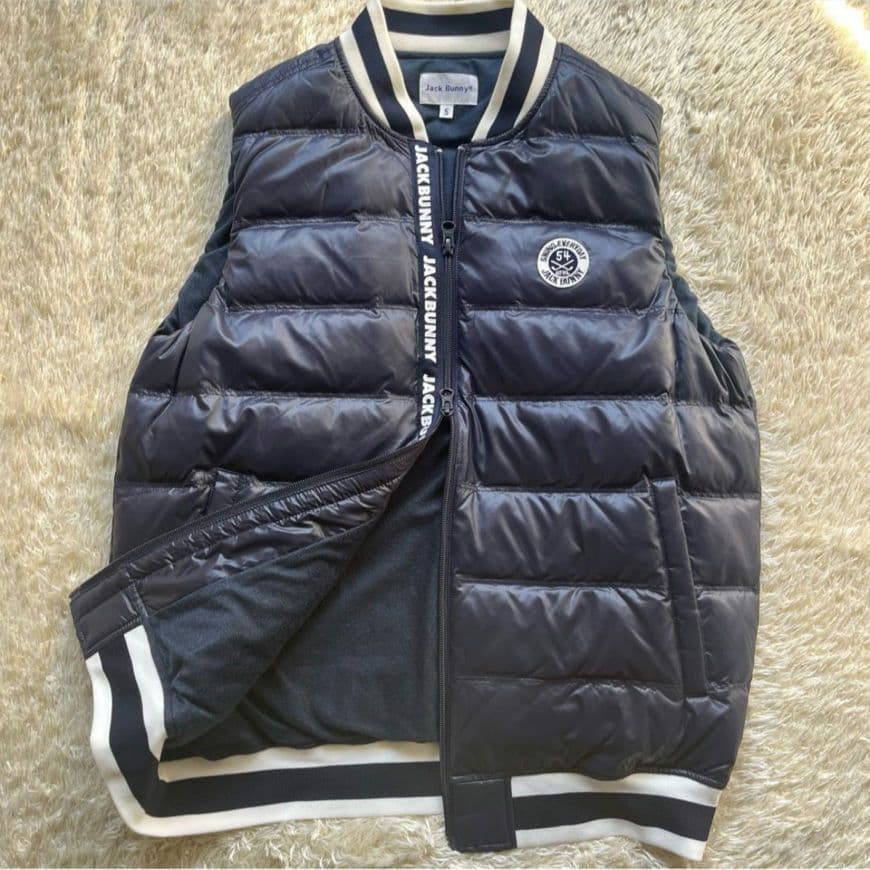極美品　ジャックバニー　ダウンベスト　フルジップ　ダブル　サイズ5 ネイビー