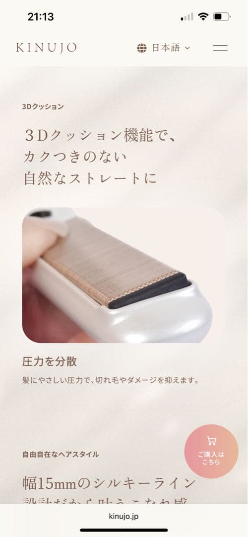 KINUJOMINI IRON -deux- キヌージョ ミニストレートアイロン