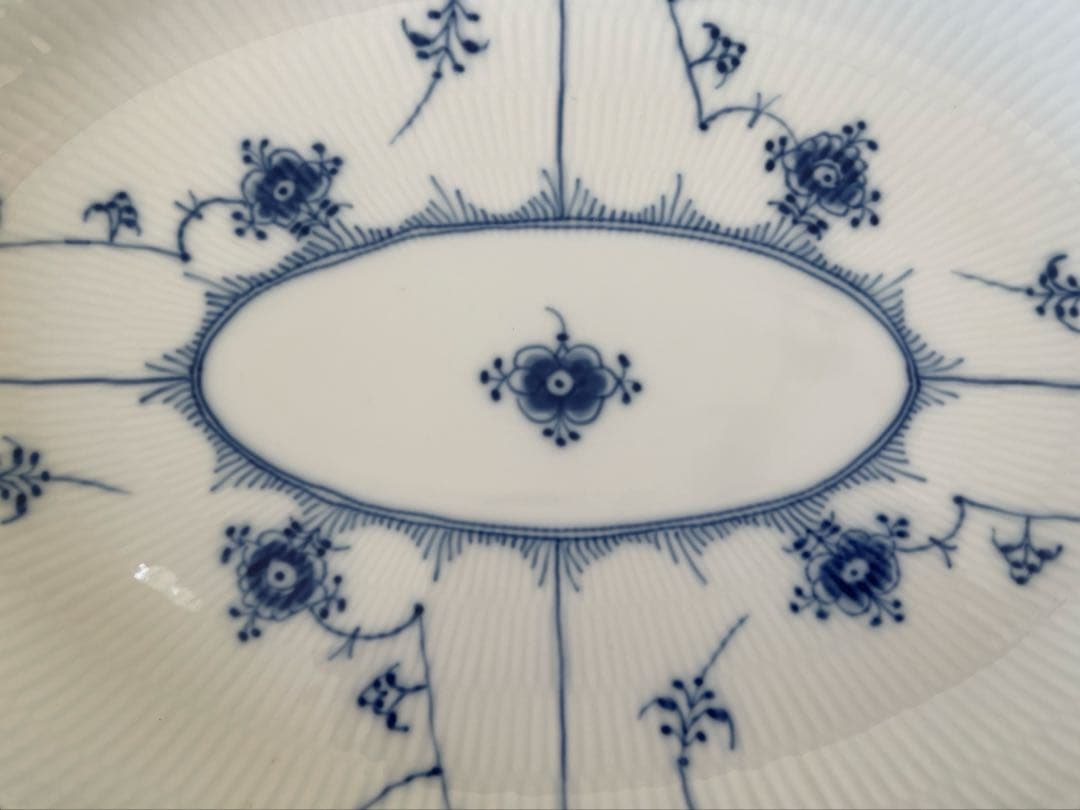 ロイヤルコペンハーゲン ブルーフルーテッド ハーフレース オーバルディッシュ