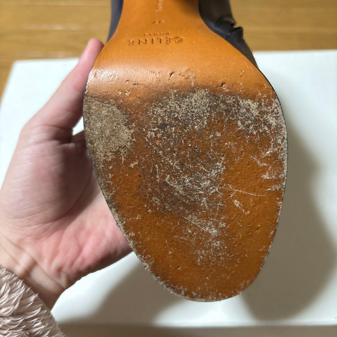 セリーヌ　ブーツ　ネイビー