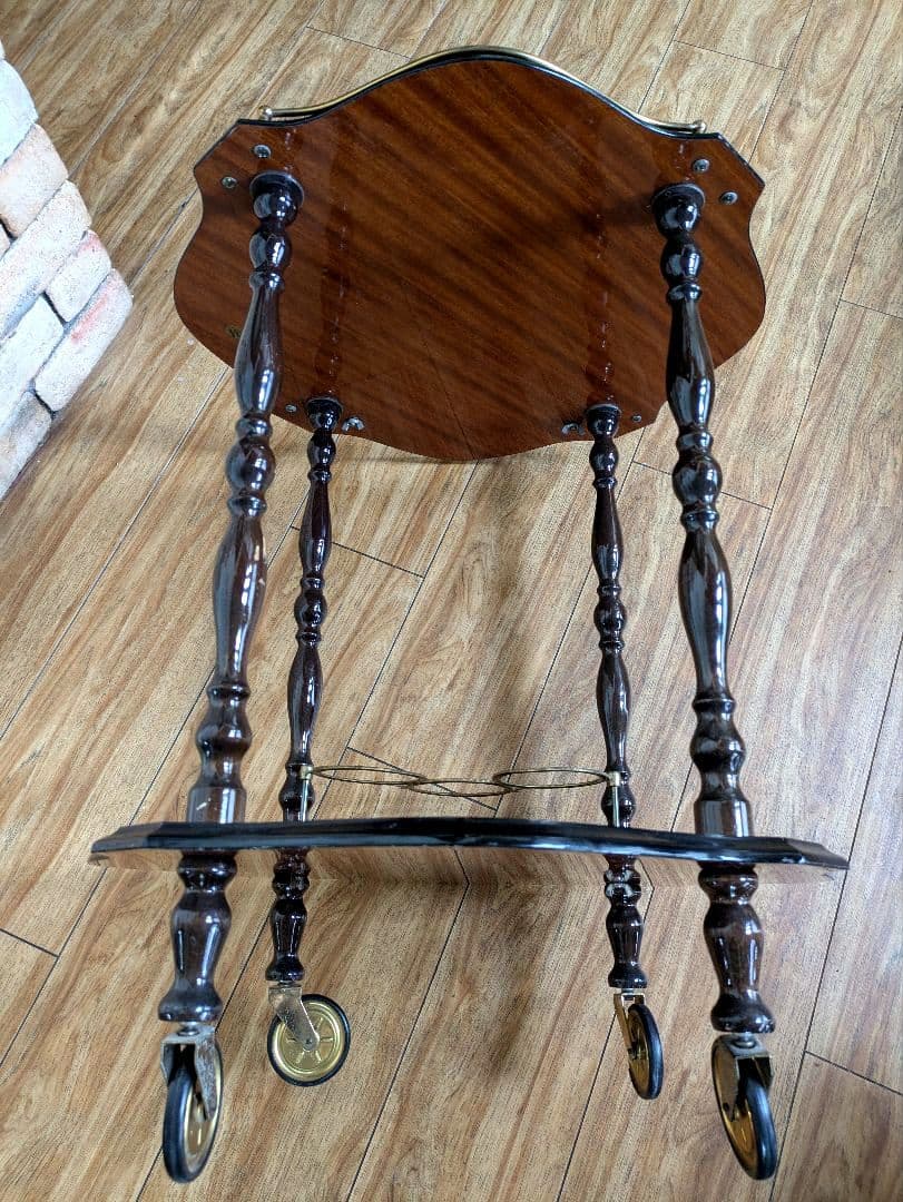 美品　イタリア製 ティーワゴン 象嵌細工 アンティークワゴン キッチンワゴン