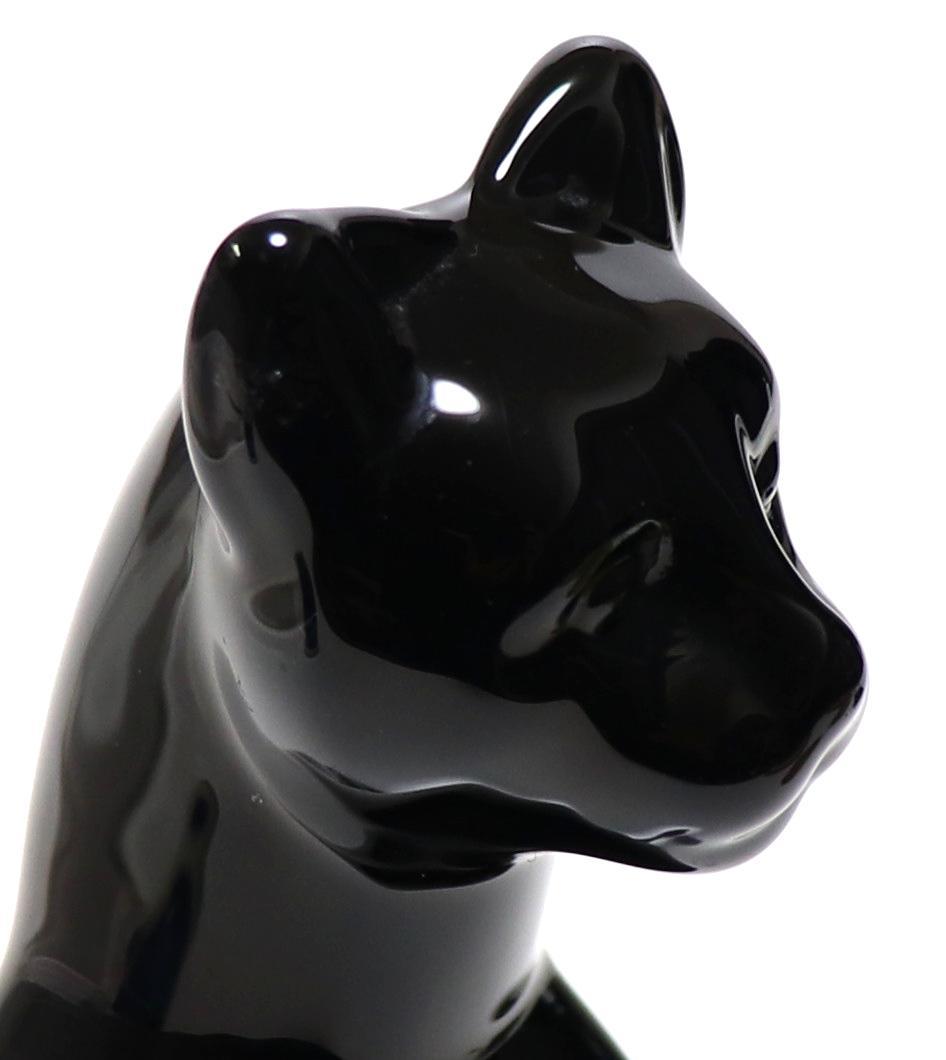 バカラ 大型 ブラッククリスタルガラス製 フィギュリン 16cm 漆黒の猫 置物
