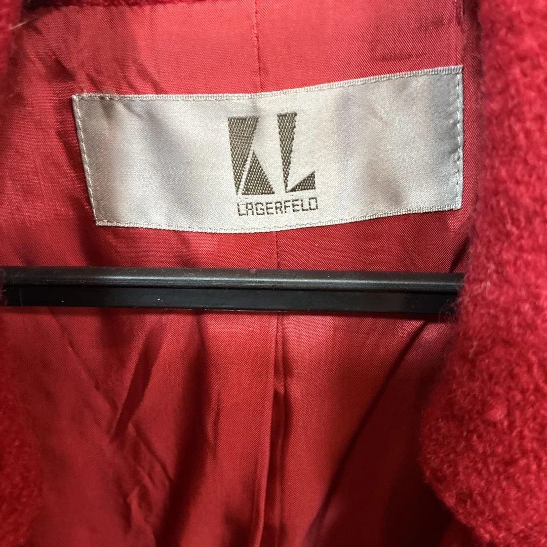 LAGERFELD レッド ウール ピーコート　ヴィンテージ