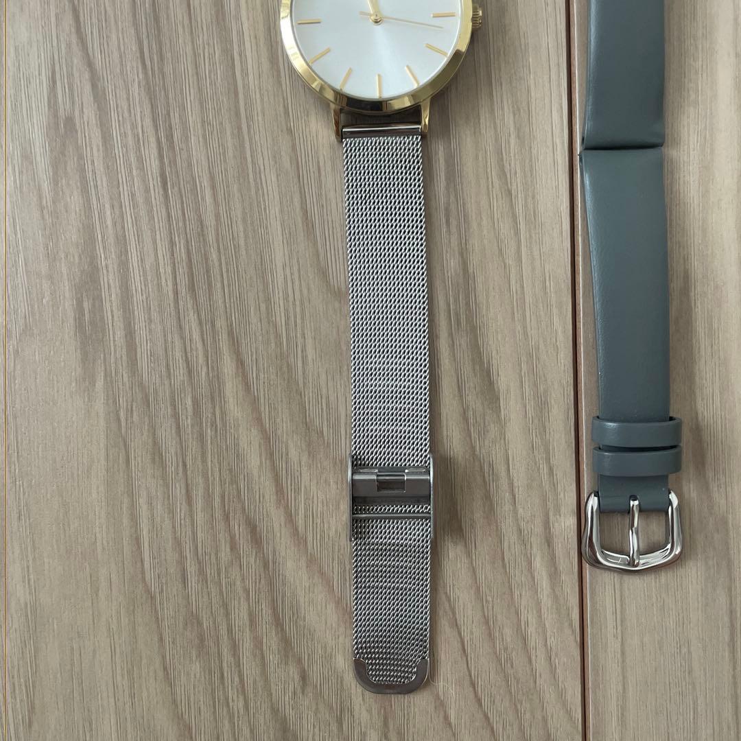 更に値下げ中 ete 腕時計シルバー（ゴールド羅針盤）