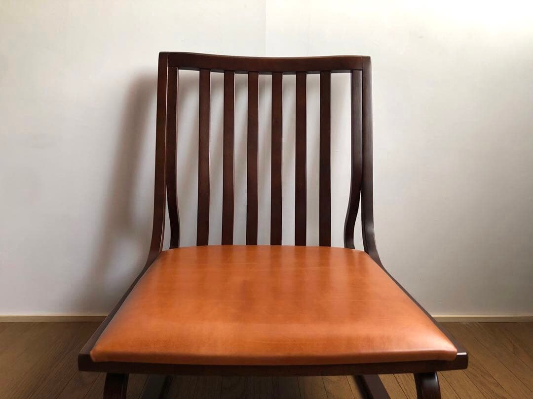 秋田木工社製 低座椅子 革張り ジャパニーズモダン ヴィンテージ 和家具 古民家