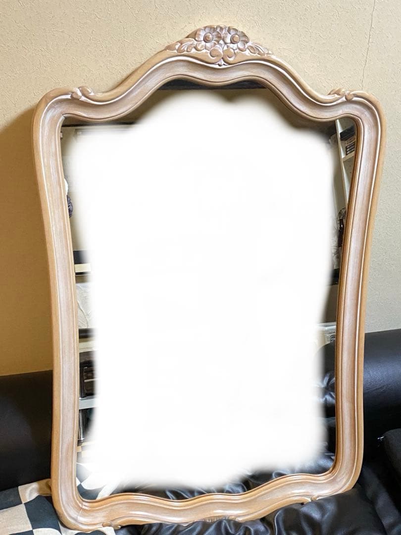 美品♦️最高級 大型 ロココミラー♦️美しい彫刻♦️フレンチシャビー♦️106㎝♦️送料込