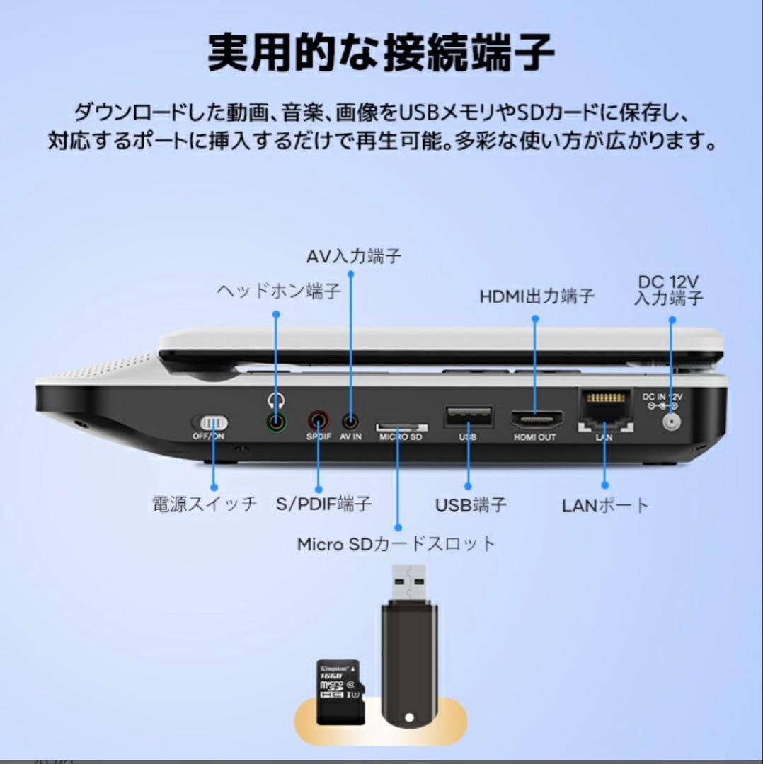 FANGOR 10.1インチ ポータブルブルーレイプレーヤー