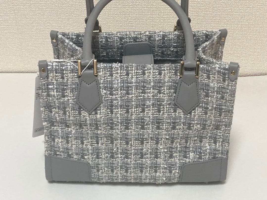 サマンサタバサ ファンシーツイードスクエアハンドバッグ ホリデーコレクション