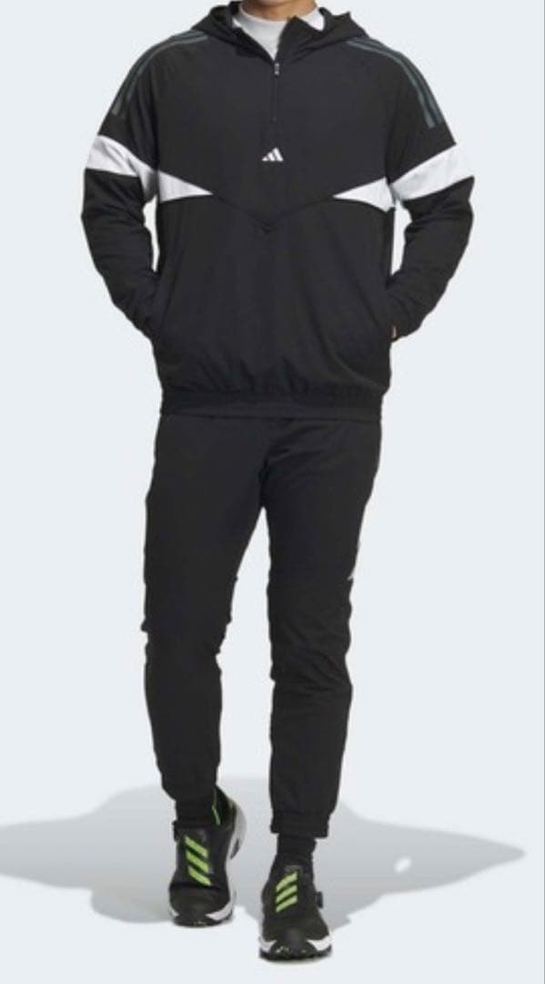 adidas フード付きジャケット&パンツ セットアップ　ネイビー/グレー