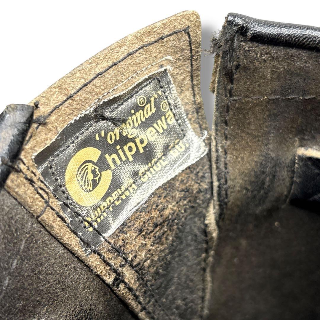 90's■Chippewa【27.0】エンジニアブーツ ブラック 黒 廃盤モデル