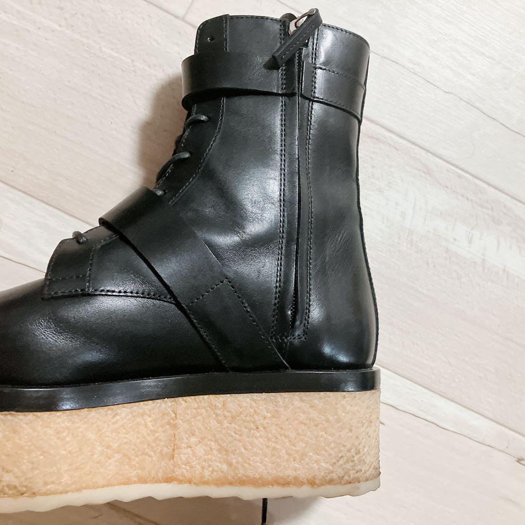 ピエール アルディ　VALENTINA ブーツ　レザー　ブラック　厚底　37