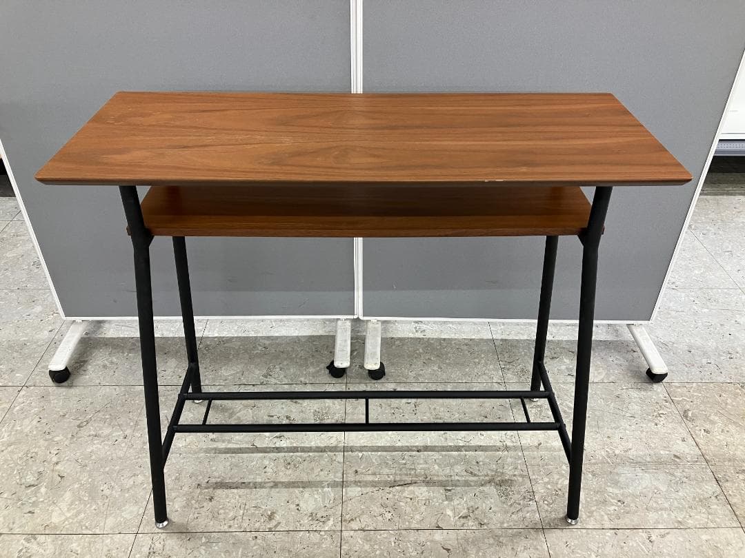 カウンターテーブルセット イス×2 ブラウン