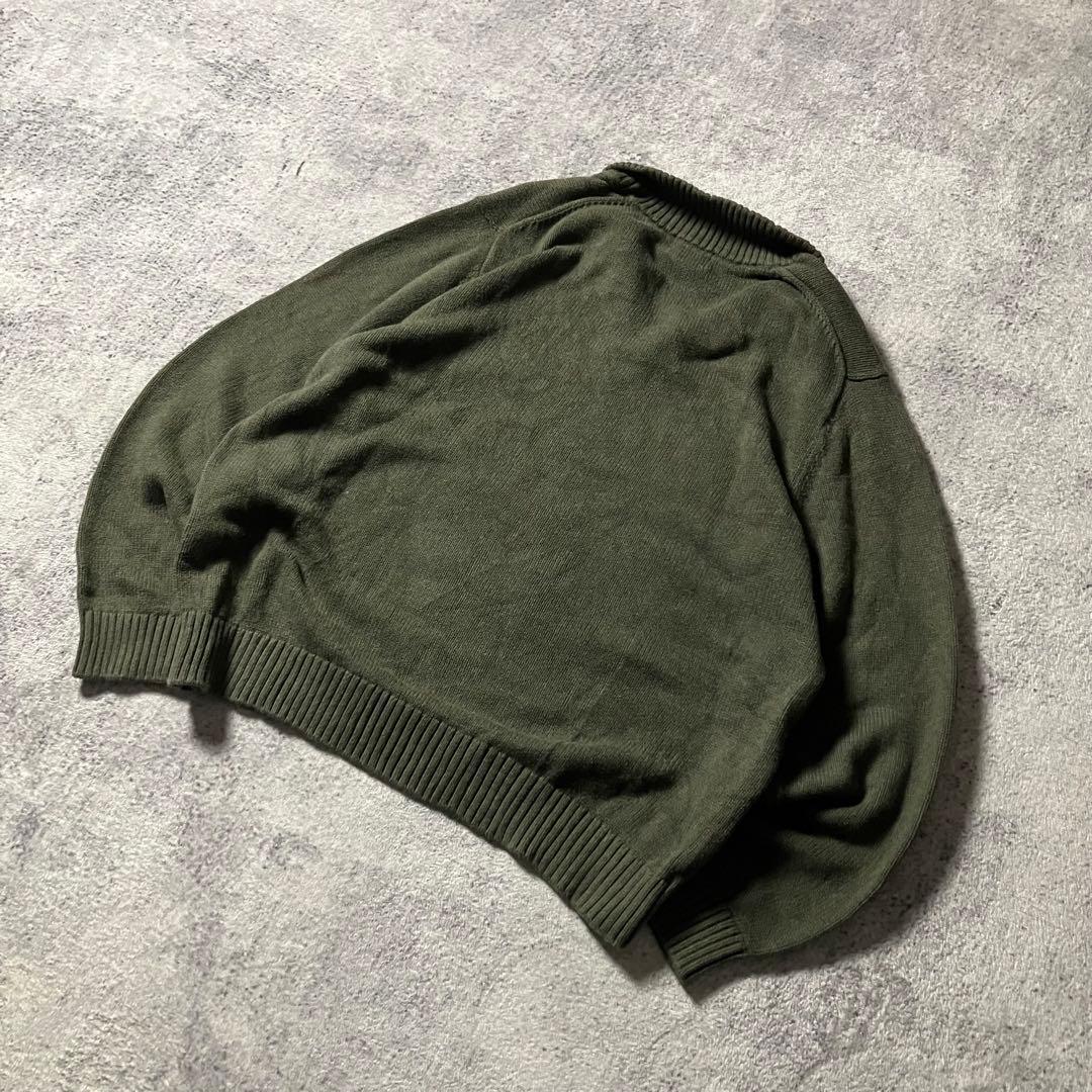00sLLBeanハーフジップコットンニットオリーブグリーンエルエルビーン