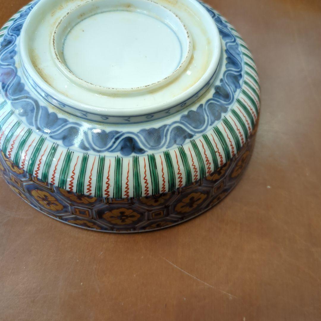 骨董　古伊万里　恵比寿様　縁起柄　金彩　染錦　鉢　大鉢　器　美品