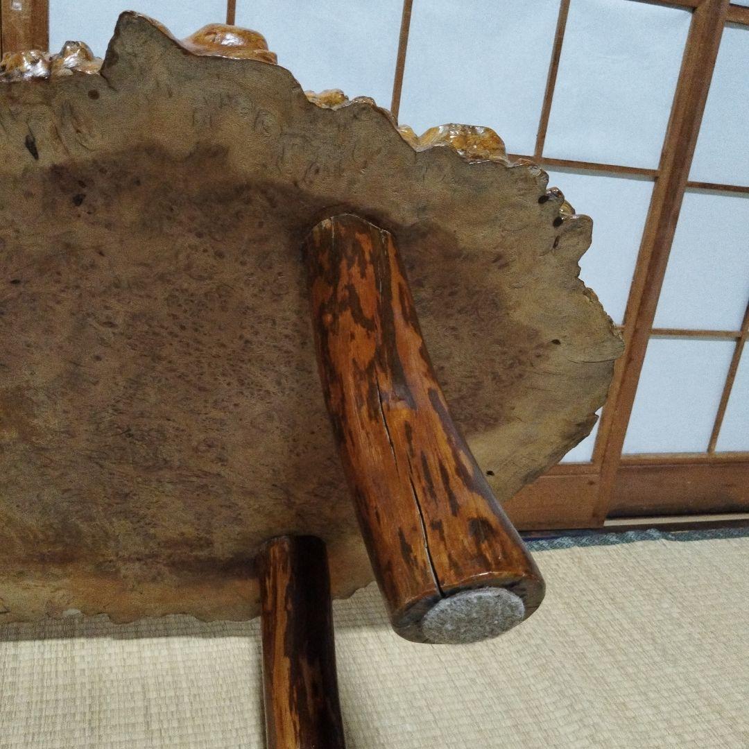 厚み4cm 花梨　瘤杢　座卓　一枚板　天然木　ローテーブル