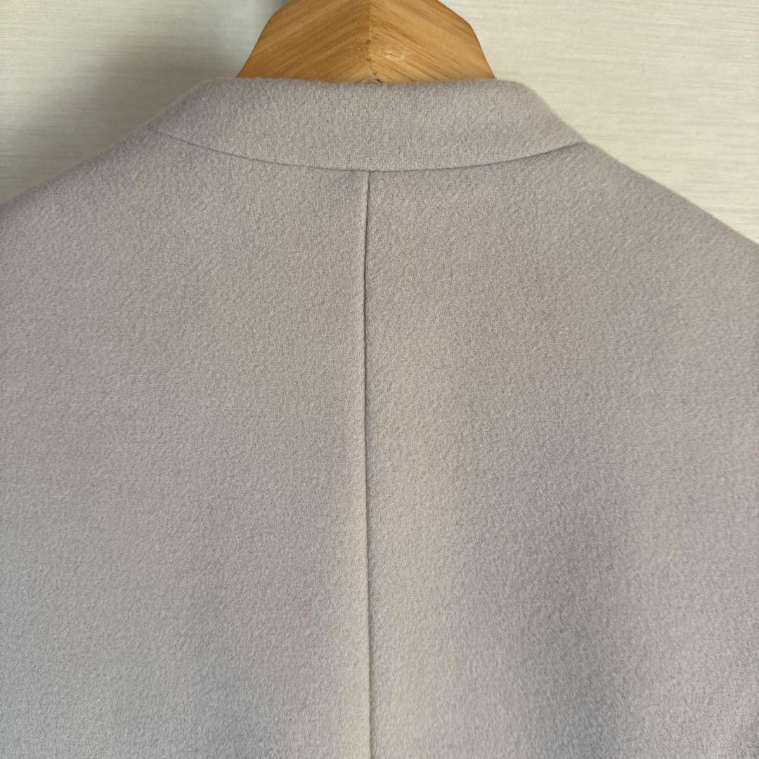 23区 ノーカラーハーフコート　ダブルクロスベロア