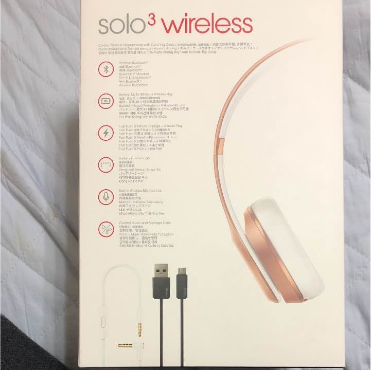 aeats solo3 wireless ヘッドホン ローズゴールド