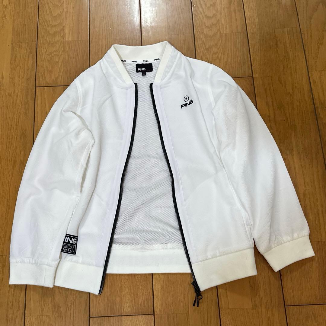 PING ピン ゴルフ セットアップ ブルゾン ジョガーパンツ ホワイト LL