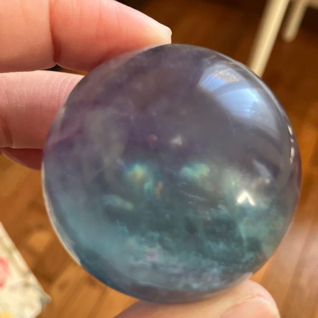 Dさま専用美！レインボー入り　トリプルカラーフローライト　スフィア　E11