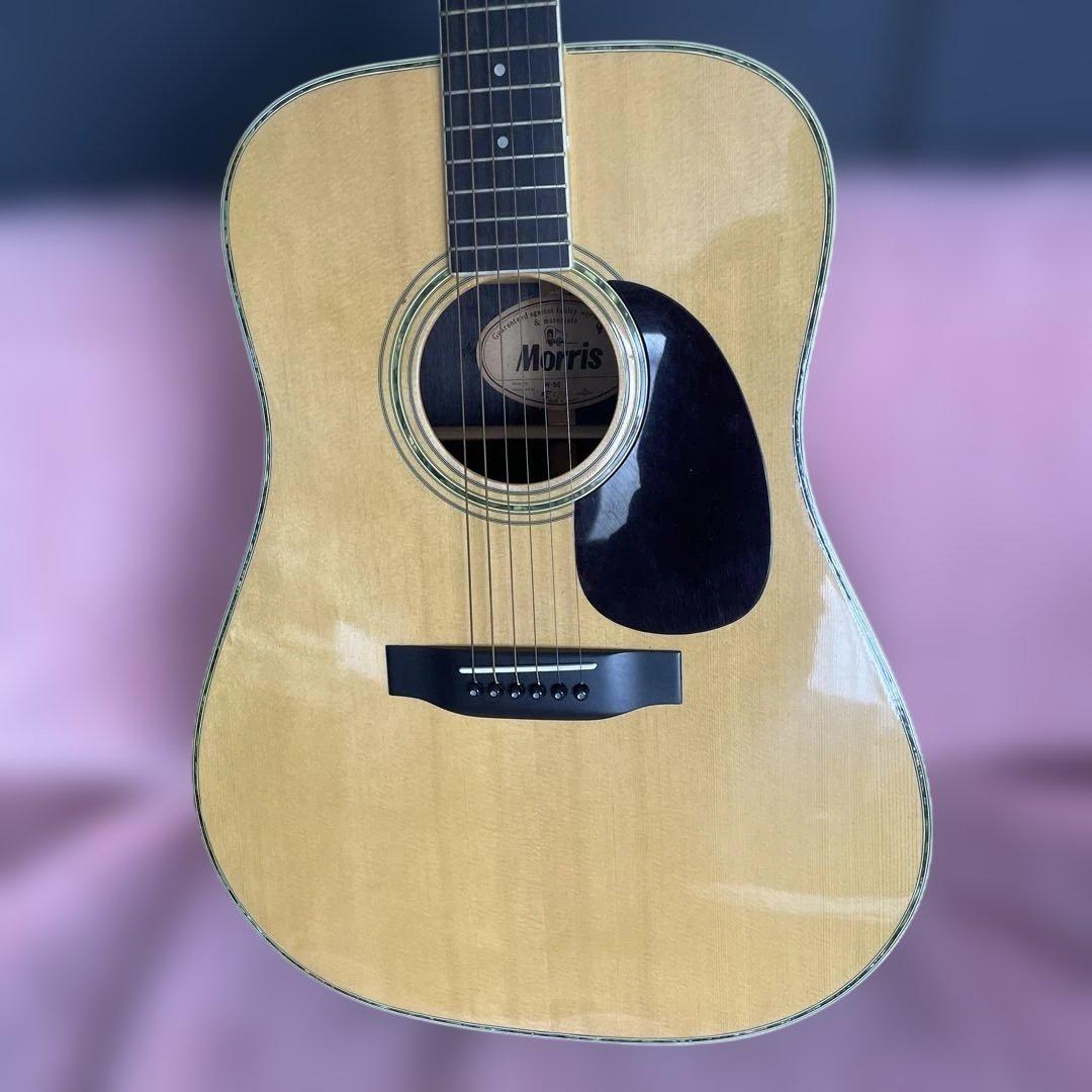 美品　螺鈿アコースティックギター モリスW-30 ハードケース付き