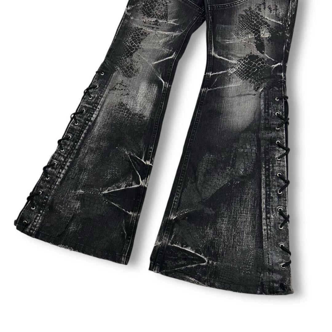 パンツ tornadomart coating python laceup denim