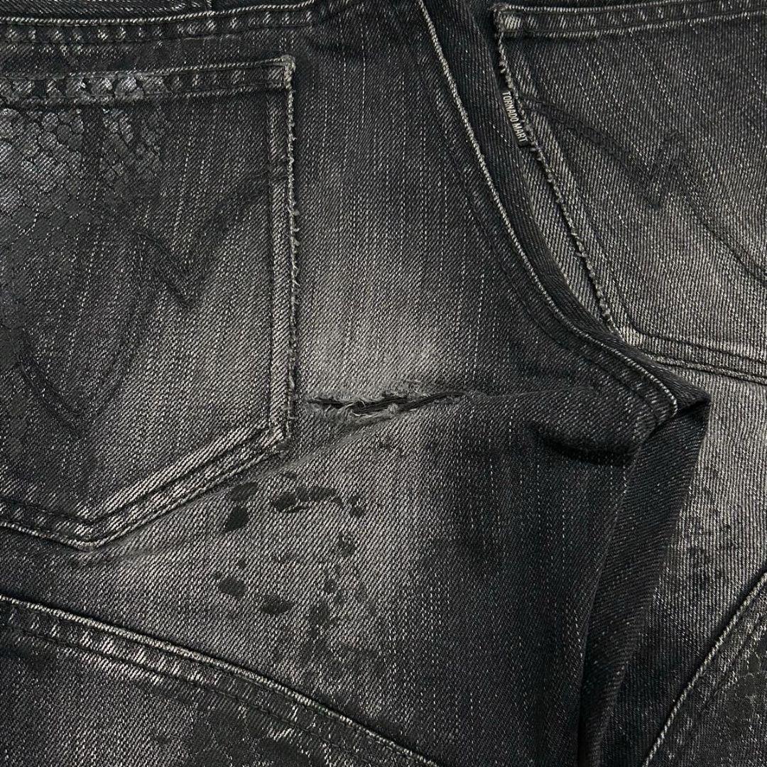 パンツ tornadomart coating python laceup denim