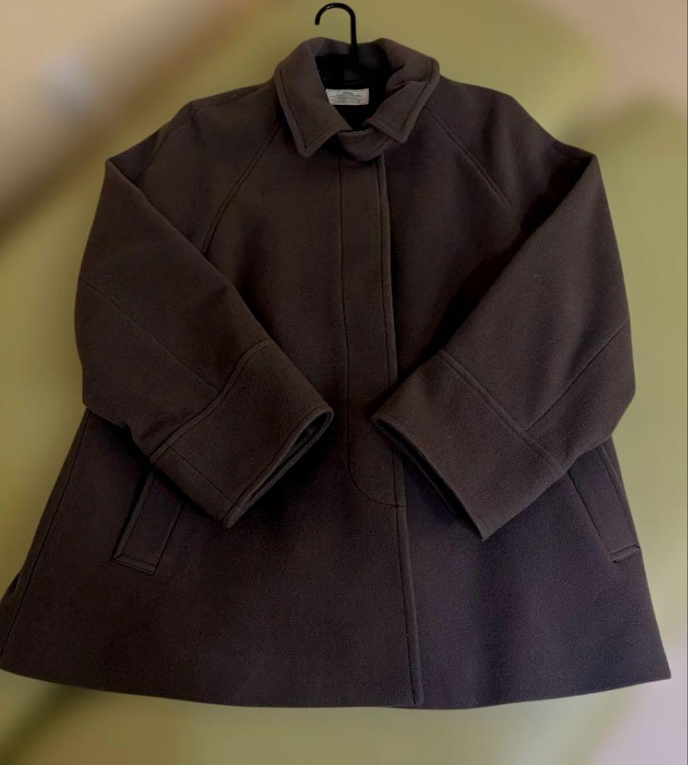 尾州ウールスーパー100Aラインコート ブラウン 38