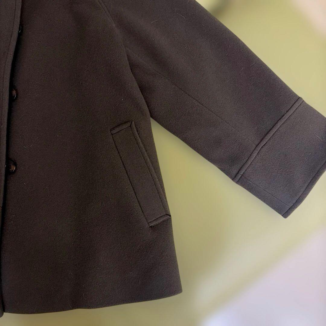 尾州ウールスーパー100Aラインコート ブラウン 38