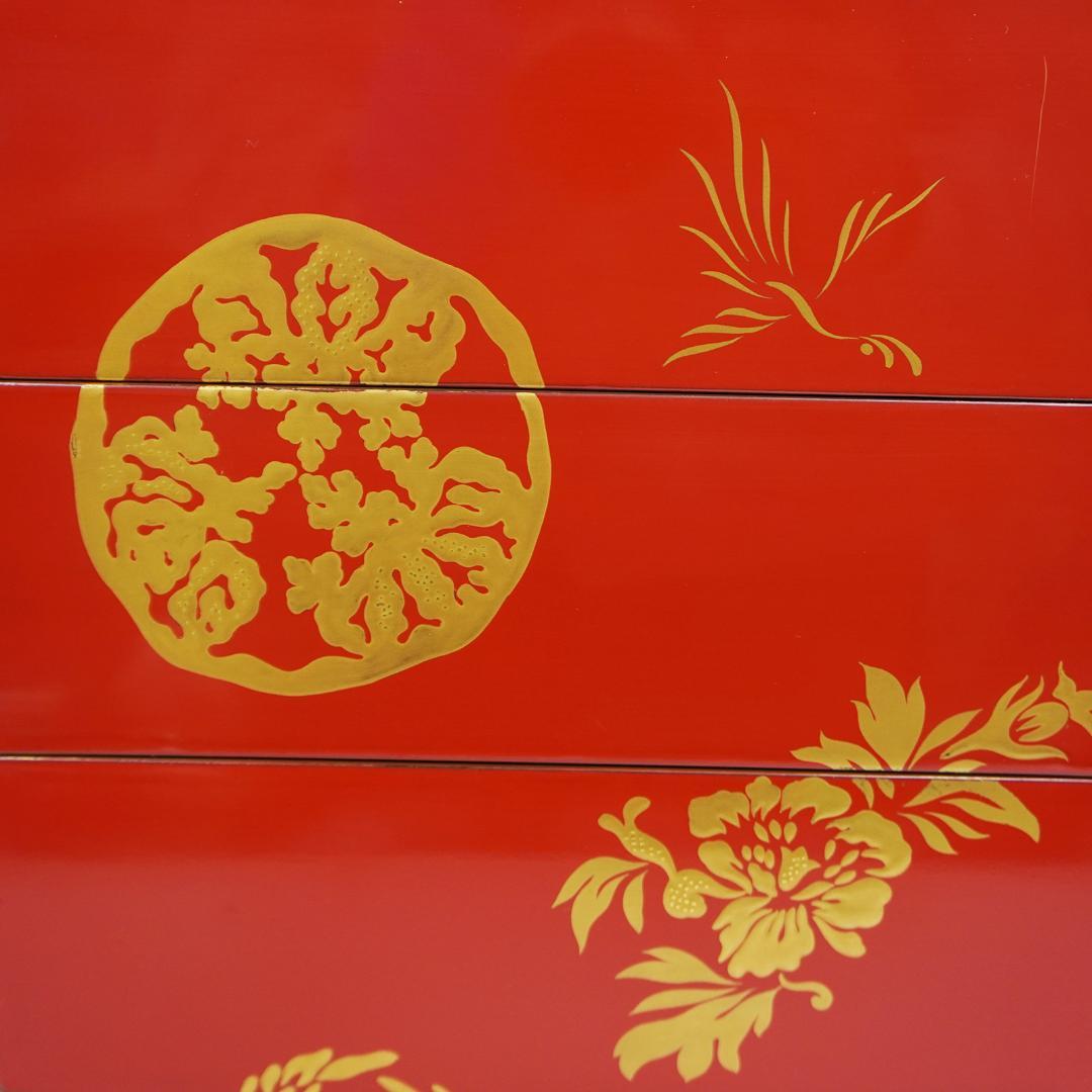 漆 蒔絵 重箱 五段 蓋2枚付き 松竹梅 縁起物 収納箱 付属