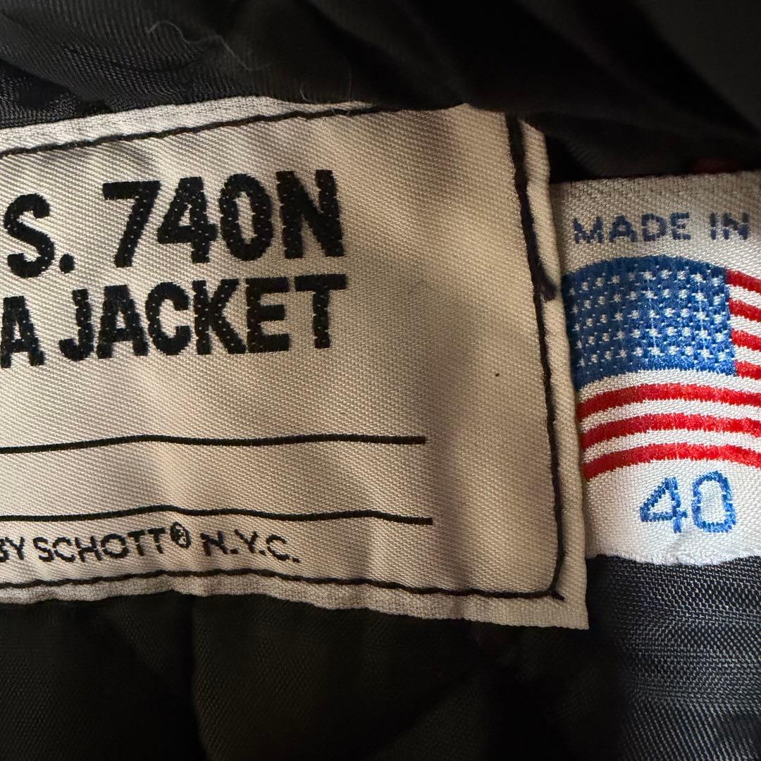 美品★40サイズ★USA製★schott ショット ピーコート黒メンズジャケット