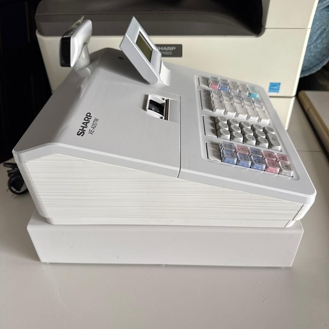 美品 シャープ 電子レジスター XE-A207W 取説 キー付 使用少ない