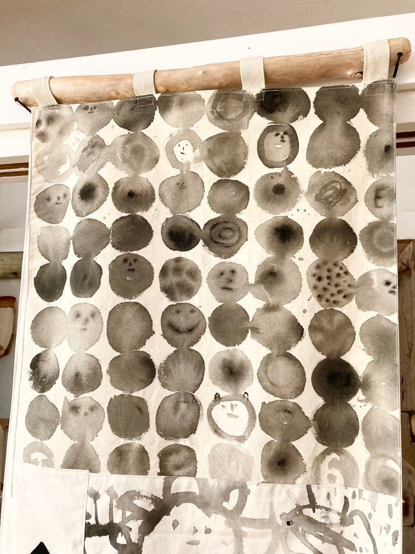 ハンドメイド　アート掛軸リバーシブル　オリジナルイラスト