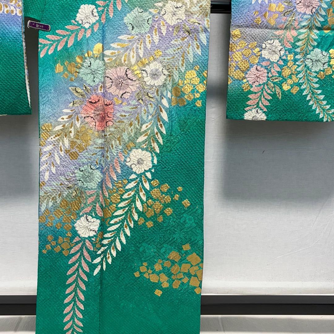 D166 振袖　藤娘きぬたや　やまと誂製　総絞り　辻ヶ花　正絹　着物　袷　極美品