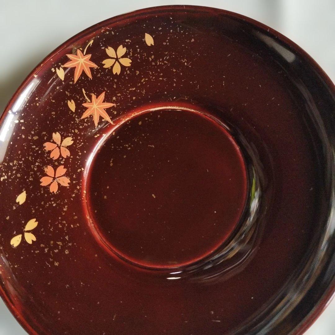 輪島塗　桜と紅葉柄　5枚(桐箱入り)
