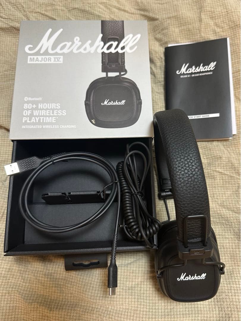 Marshall ワイヤレスオンイヤーヘッドホン Major Ⅳ ブラック