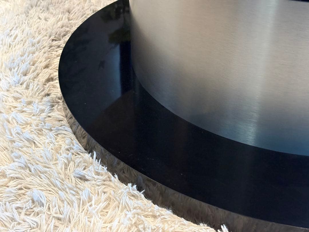 ラウンドテーブル センターテーブル 円卓 ブラック モダンデコ nZ