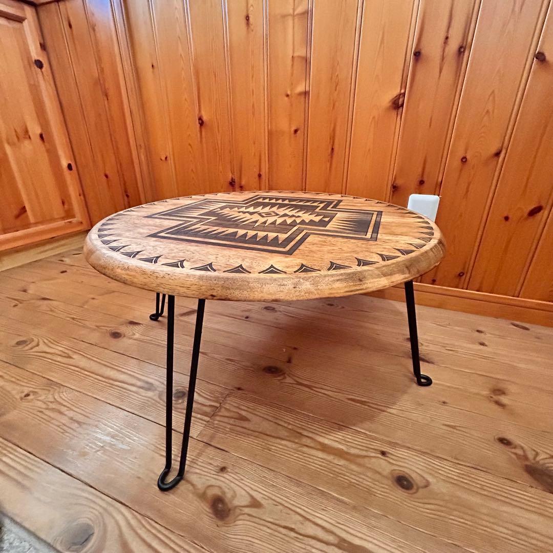 円卓　座卓　ちゃぶ台　ローテーブル　リビングテーブル　オルテガテーブル